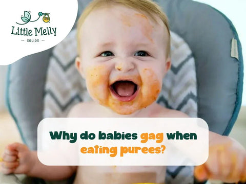 Why do babies gag when eating purées?